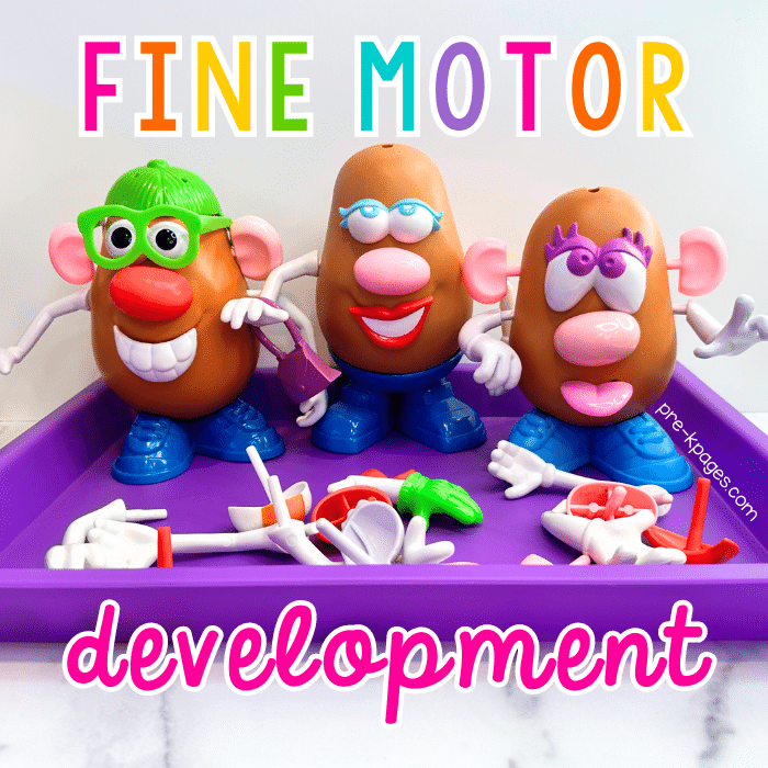 potato heads and accessories displayed in tray