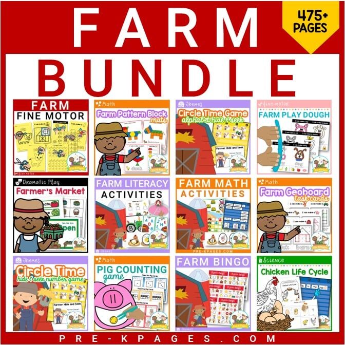 Farm Activity Bundle for Preschool