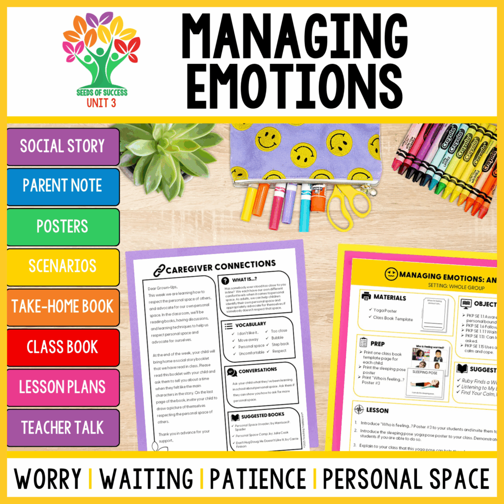 Managing Emotions SEL Lessons cover