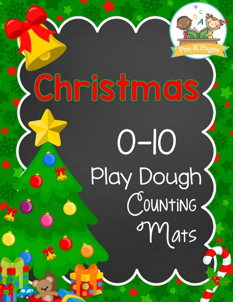 Printable Christmas Play Dough Counting Mats