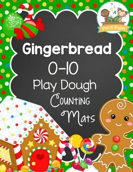 Gingerbread Play Dough Counting Mats