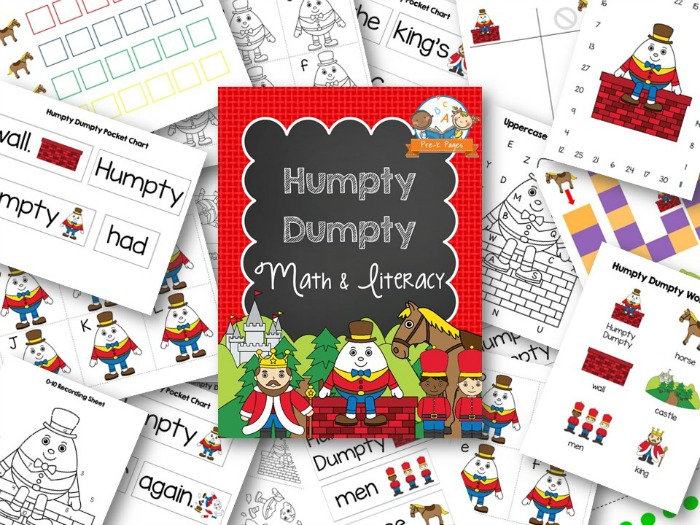 Printable Humpty Dumpty Nursery Rhyme Activities for Preschool