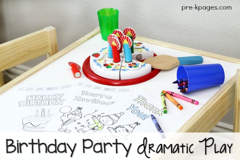 Printable Birthday Party Dramatic Play Kit