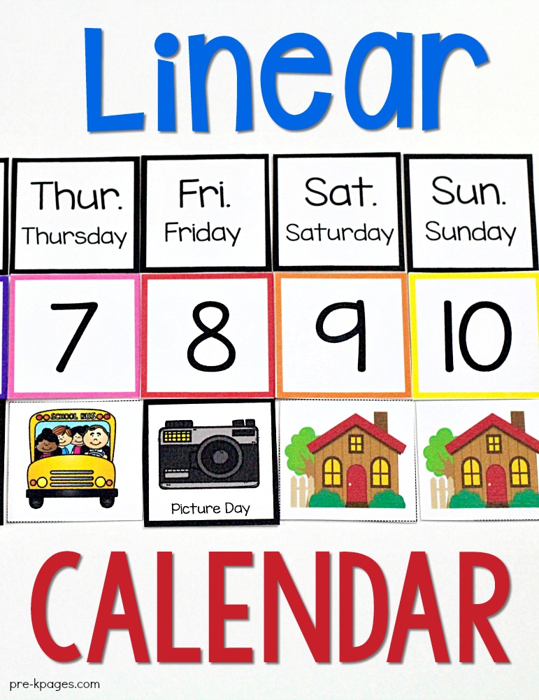 Linear Calendar in Preschool
