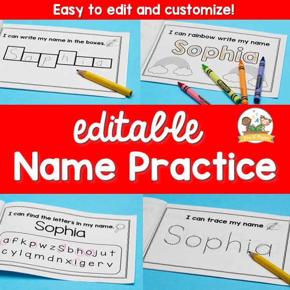 Editable Name Writing Practice Books Cover