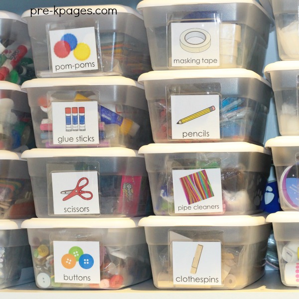 Printable Classroom Supply Labels for Preschool Art Supplies