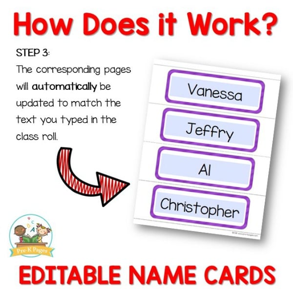 Printable Name Cards Editable