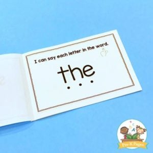 Printable sight word books for preschool and kindergarten students