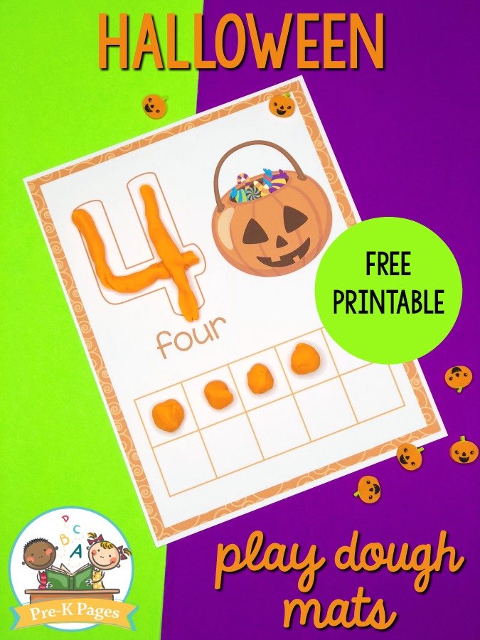Pumpkin Playdoh Mat Free Printable Halloween Game