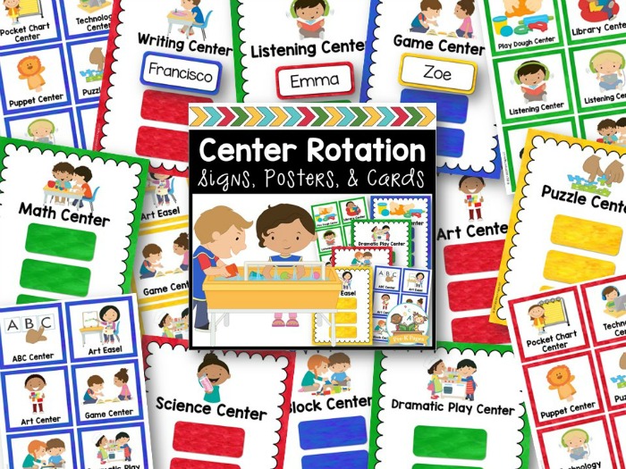 Center Rotation Signs for Pre-K