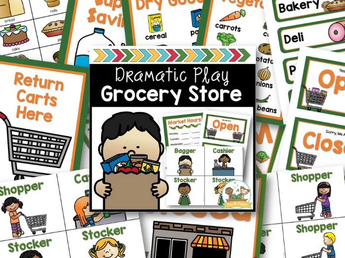 Grocery Store Dramatic Play for Preschool