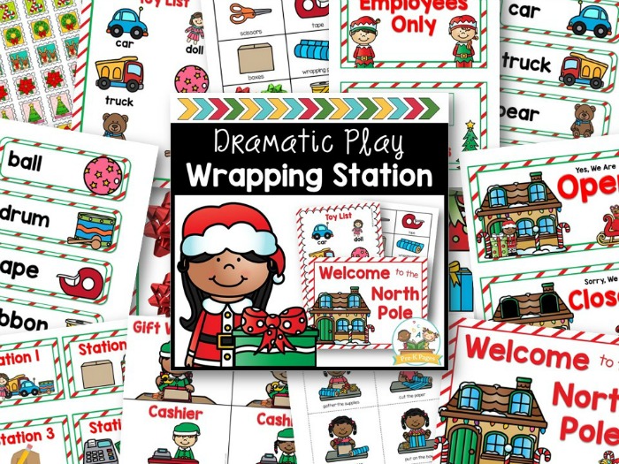 Holiday Wrapping Station Dramatic Play