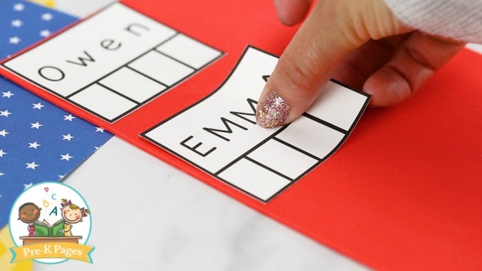 Learning names with clothespins