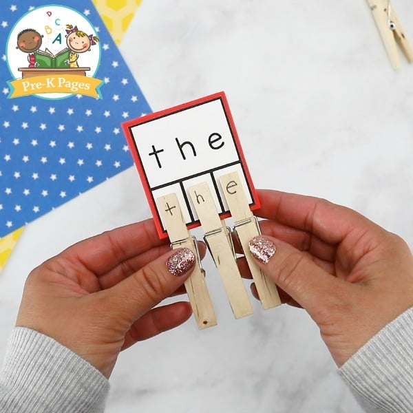 Sight Word Clothespin Activity