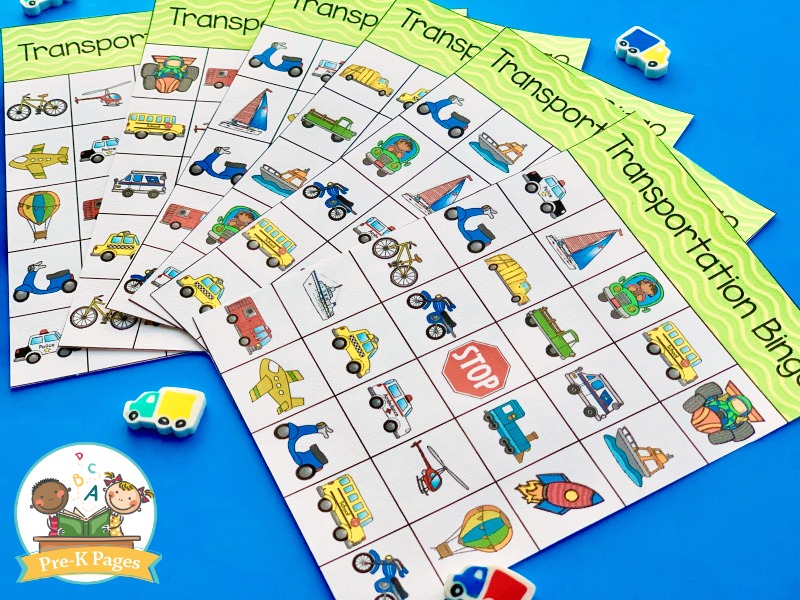 Printable Transportation Bingo for Preschool