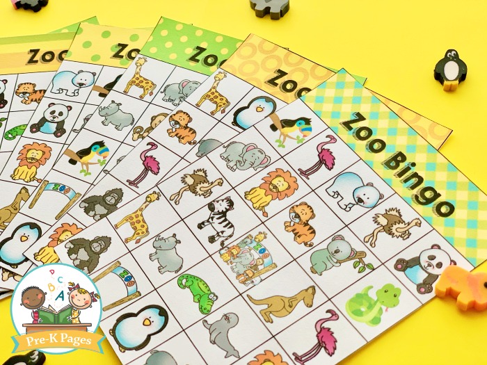 Zoo Theme Bingo Game for Kids