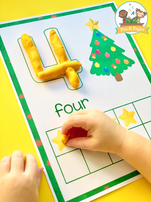 Christmas Number Playdough Mats for Kids Graphic by tshirtzone83