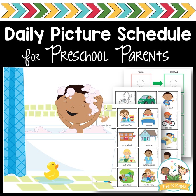 At Home Daily Picture Schedule for Preschool and Pre-K Parents