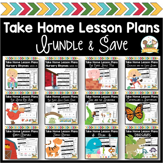 Learn At Home Preschool Lesson Plans Bundle - Stay At Home Educator