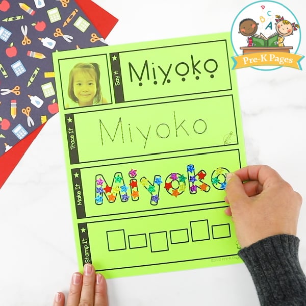 Editable Name Mats for Preschool Kids