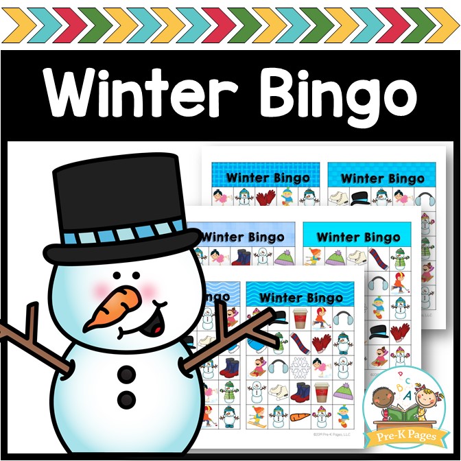 Printable Winter Bingo Game for Preschoolers
