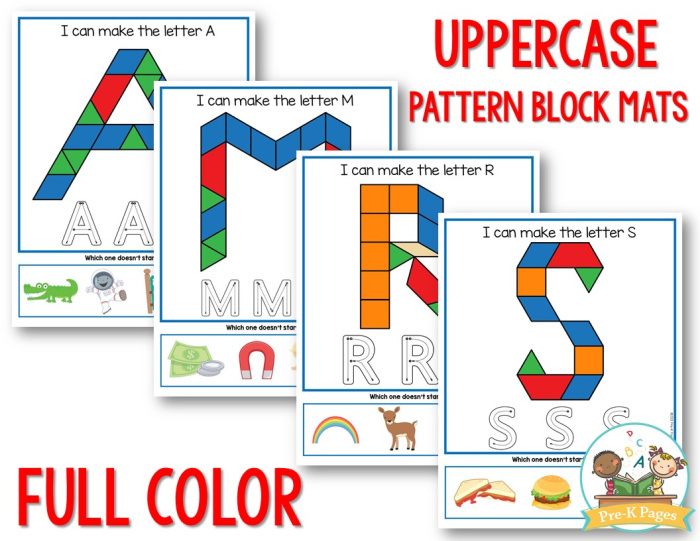 Alphabet Pattern Block Mats color