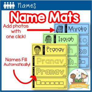 Editable Name Practice Mats