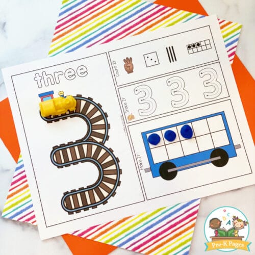 Train Track Number Mats for Preschool &amp; Pre-K - Pre-K Pages