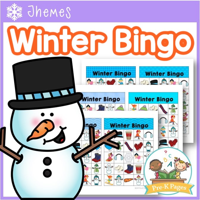 Winter Bingo Game for Preschool