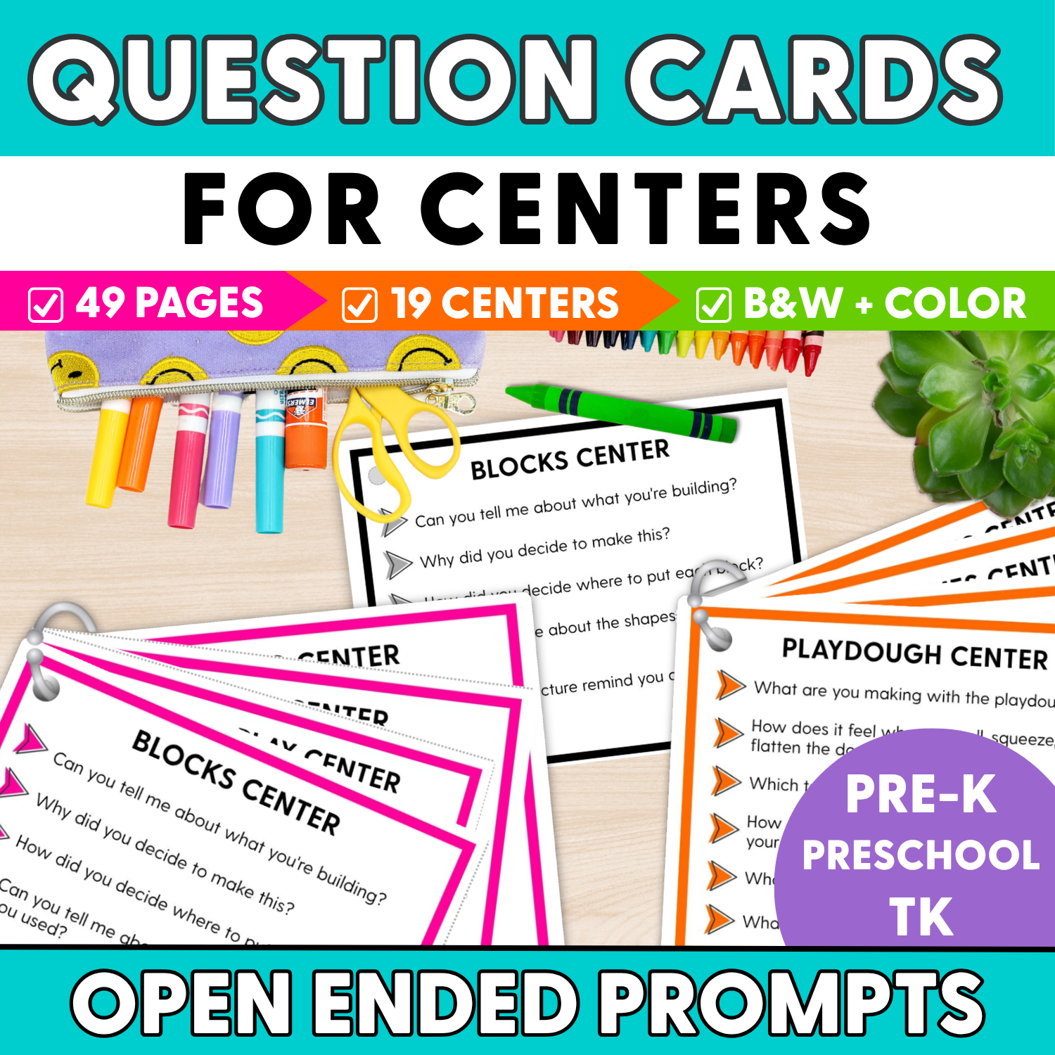 Cards with Open-Ended Questions