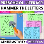 hammer the letters alphabet literacy centers