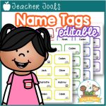 Editable Student Name Tags