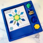blue tray with a pattern block mat