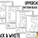 Alphabet Pattern Block Mats black white