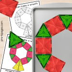 Christmas Magnet Tiles on Cookie Sheet