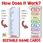 Editable Name Cards for Preschool and Kindergarten