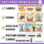 Dramatic Play Pumpkin Patch Printables sq