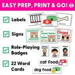 example images of labels signs role playing tags and word cards