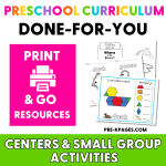 Preschool Curriculum Pond Theme centers and small group activities