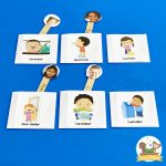 blue background with library pockets