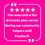 pink background with white text and 5 white stars at top