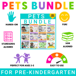 a collage image of products included in the pet theme bundle