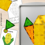 Thanksgiving Magnetic Tile Task Cards cookie sheet