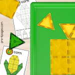 Thanksgiving Magnetic Tile Task Cards in Tray